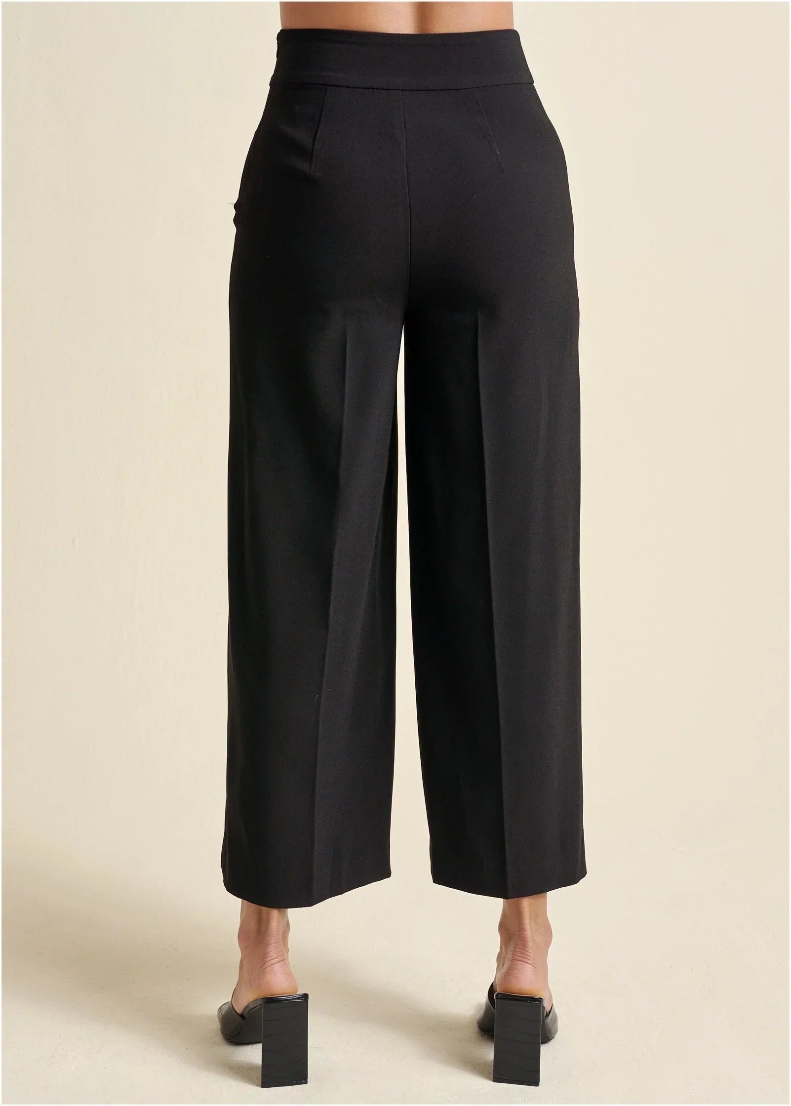 Crop Wide Leg Pants Black