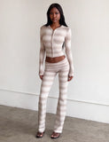 MARISSA FOLDOVER KNIT PANT TAUPE OMBRE STRIPE