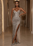 Deep Dreamer Sequin Gown Champagne