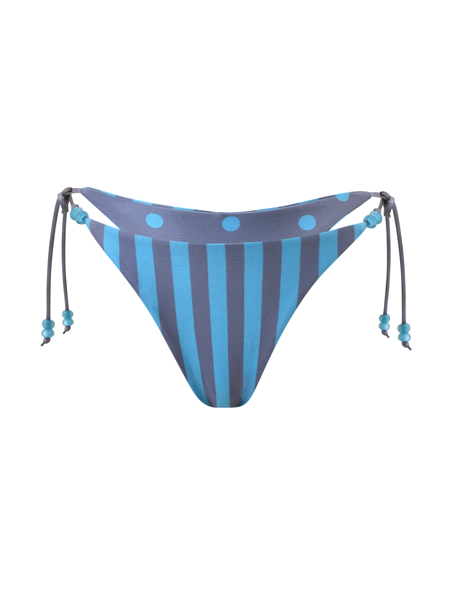 FINLEA REVERSIBLE BIKINI BOTTOM BLUE GREY DOT AND STRIPE