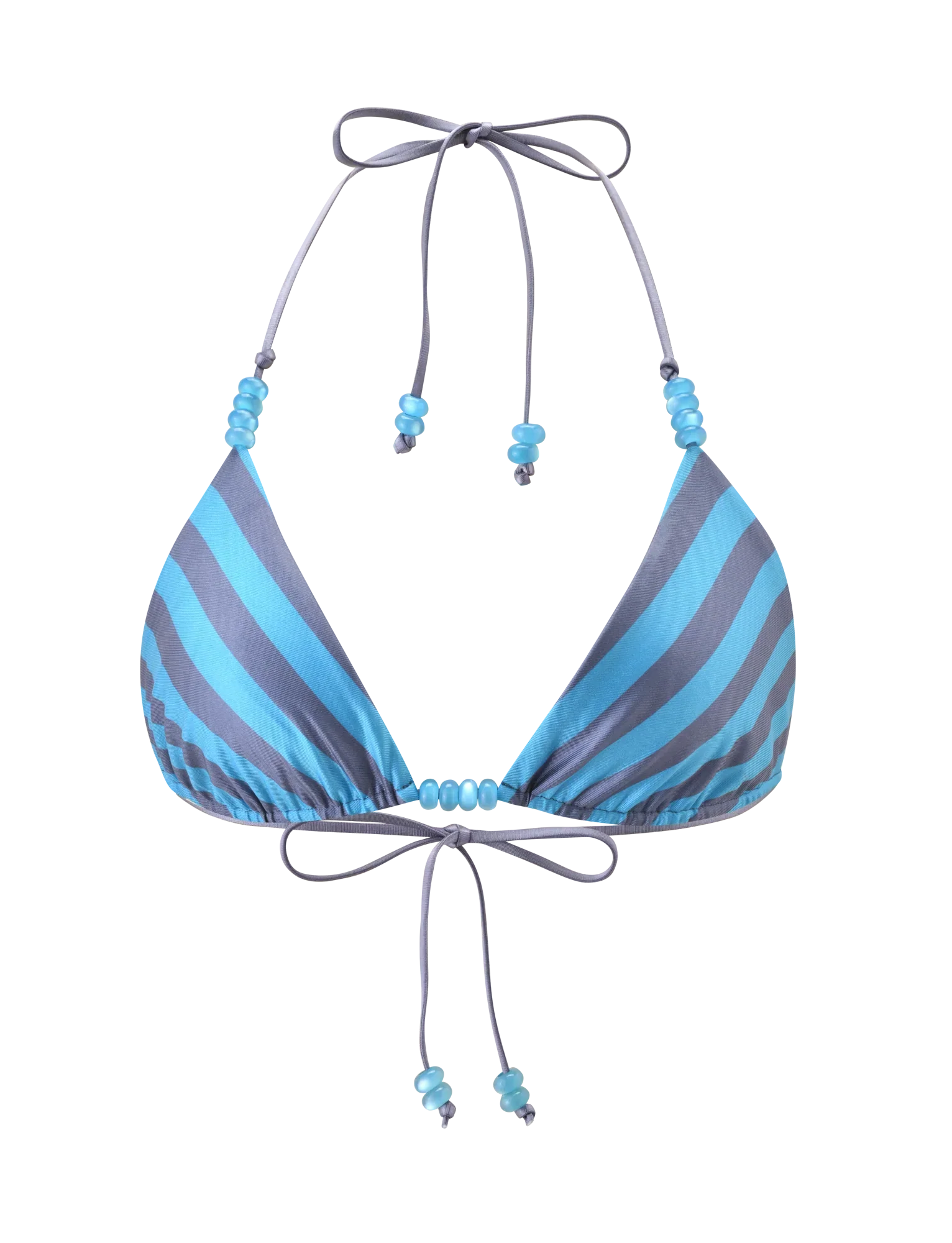 FINLEA REVERSIBLE BIKINI TOP BLUE GREY DOT AND STRIPE