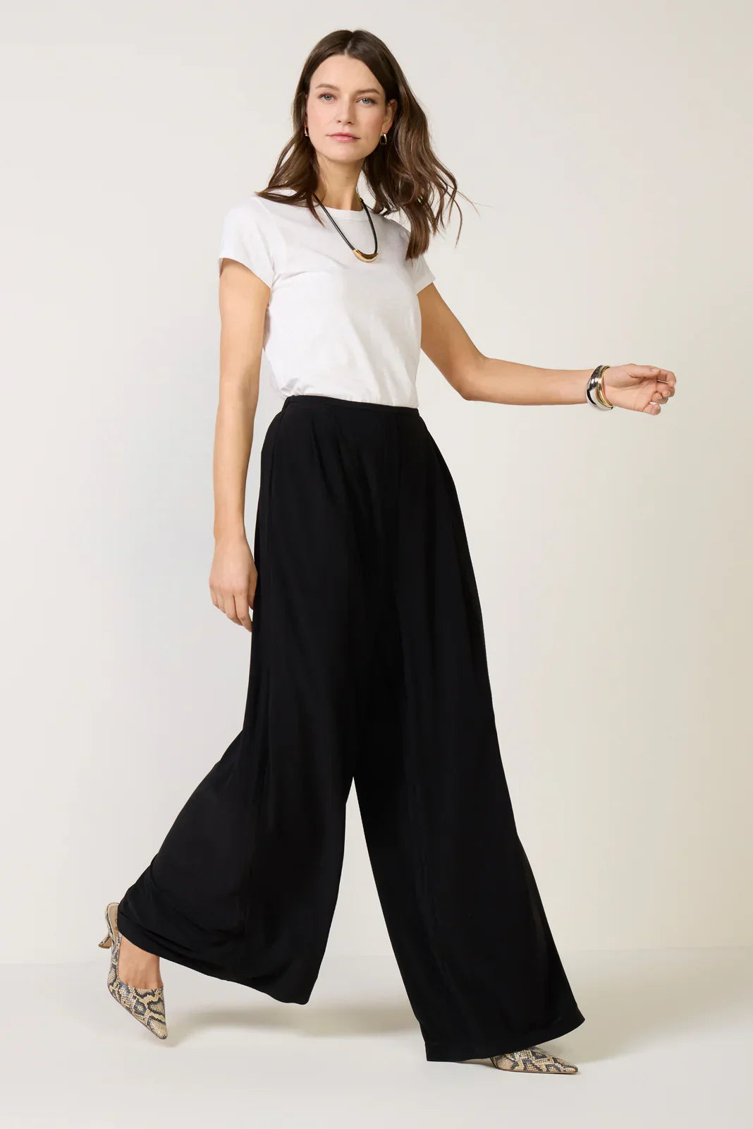Pleated Wide Leg Pant