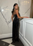 Effortless Attraction Sequin Gown Black