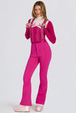 Waterproof High Rise Salopettes with Suspenders in Magenta Pink