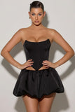 Bubble Hem Micro Mini Skirt in Black