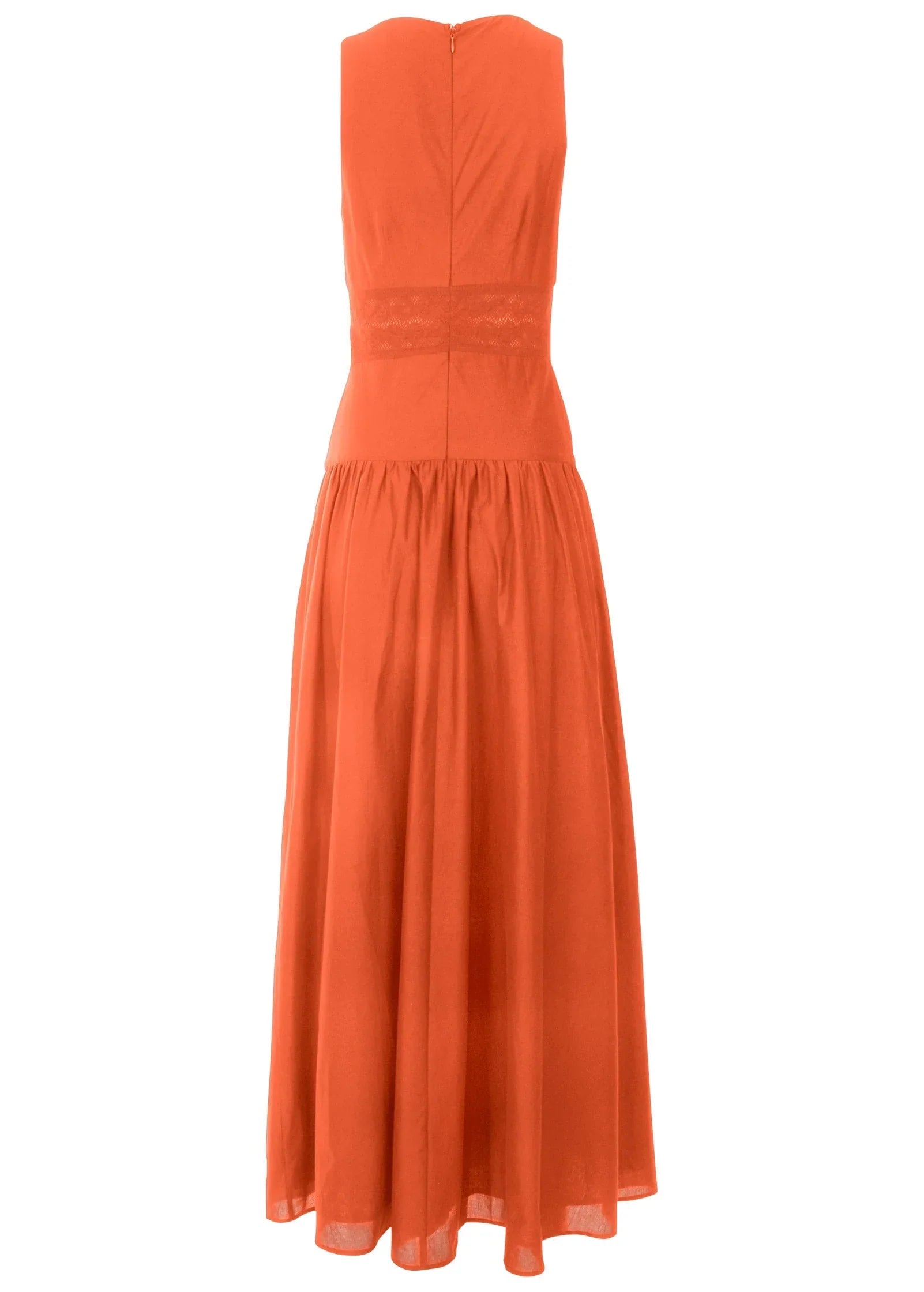 Lace Detail Drop Waist Maxi Orange