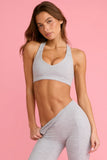 Soft Active V Neck Sports Bra in Grey