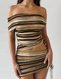 BRAELYN TOP BROWN STRIPE