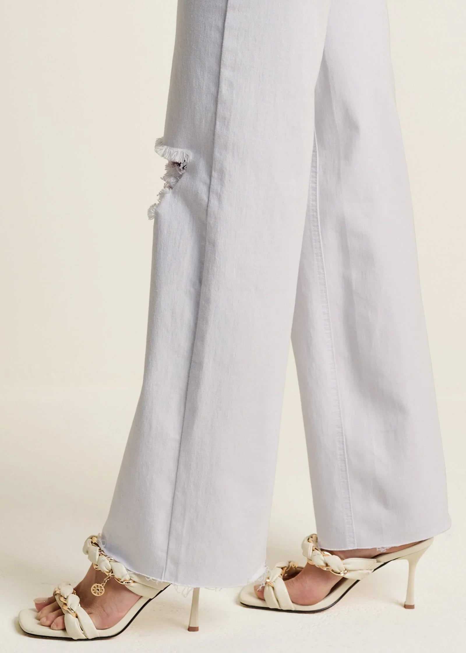 Laura Crop Wide Leg Jean White Denim