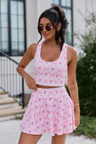 Head Start Pink Floral and Bows Printed V Shaped Back Active Top