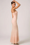Embellished Sweetheart Neck Fishtail Gown in Dusty Rose