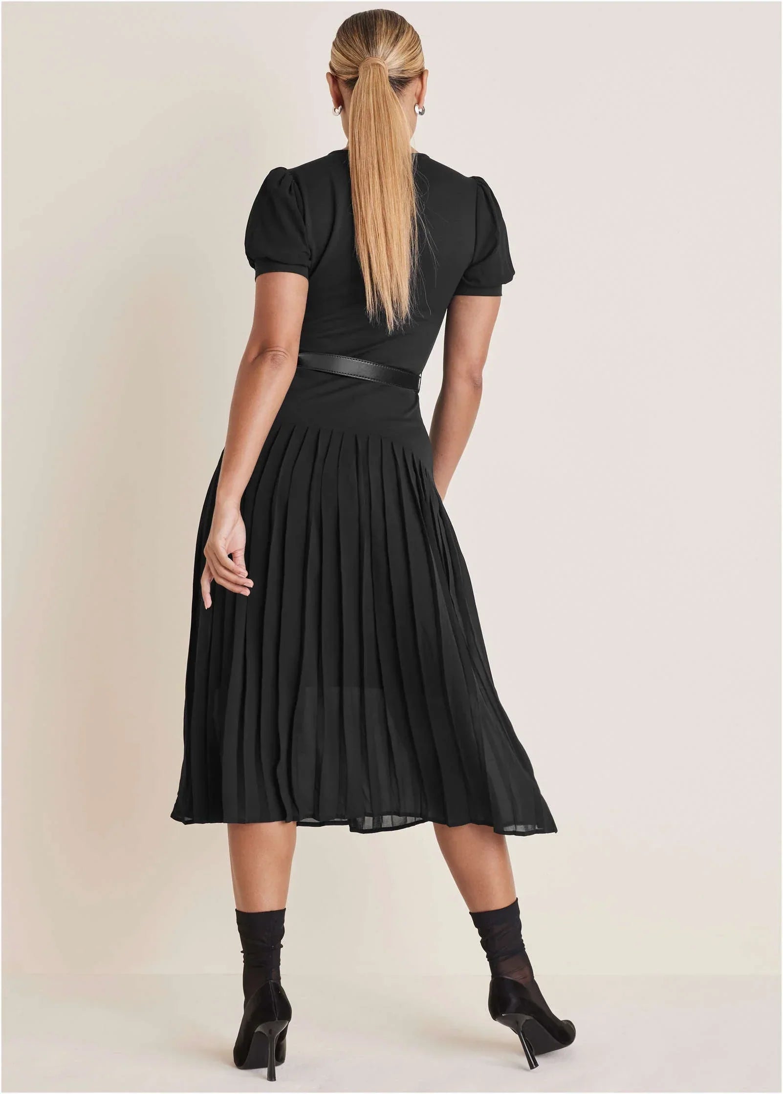 Belted Maxi Dress Jet Black