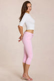 Mid Rise Capri Jeans in Blossom Pink