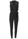 Wrap Tie Jumpsuit Jet Black