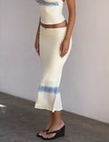 CALINA LACE PANEL MIDI SKIRT CREAM