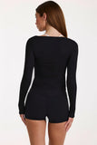 ButterCloud Tie Front Top in Black