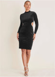 Velvet Cut Out Dress Jet Black