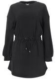 Double Knit Sleeved Dress Jet Black