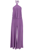Cross Neck Jumpsuit Purple