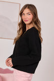 Fallon Black V Neck Sweater