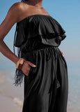Strapless Jumpsuit Cover Up Black Beauty