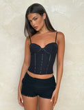 KAIRA CORSET TOP BLACK