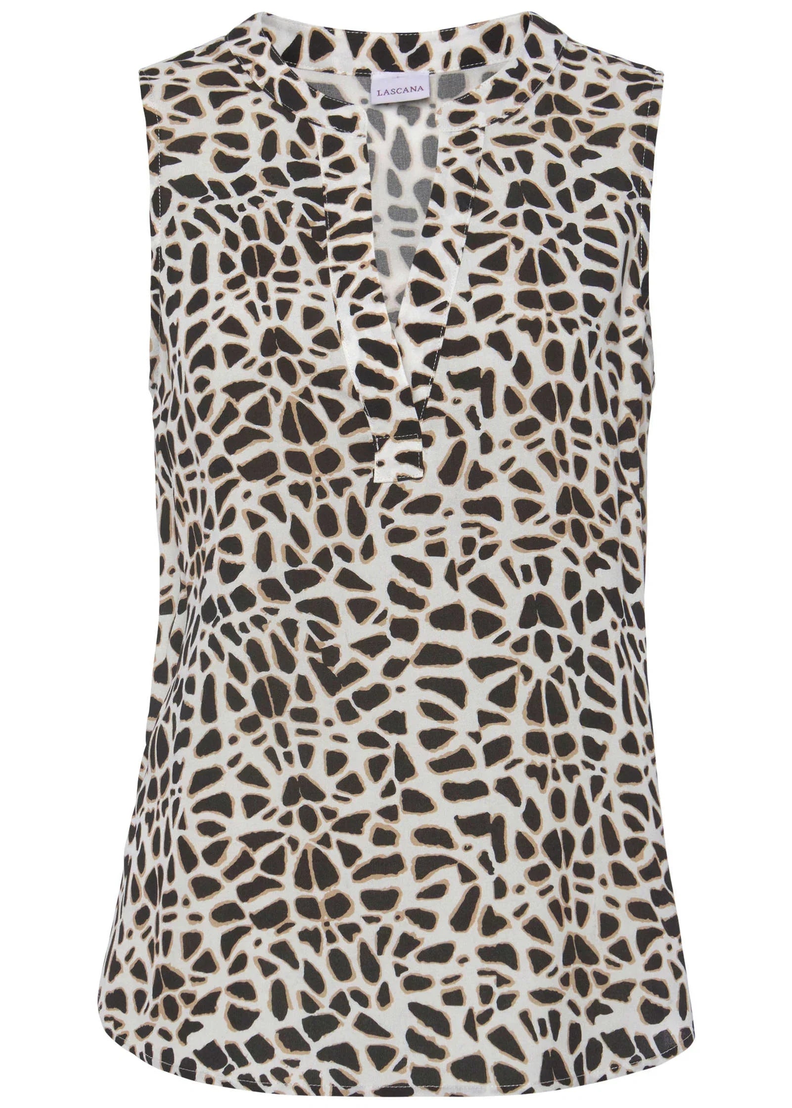 V Neck Blouse Black White