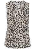 V Neck Blouse Black White