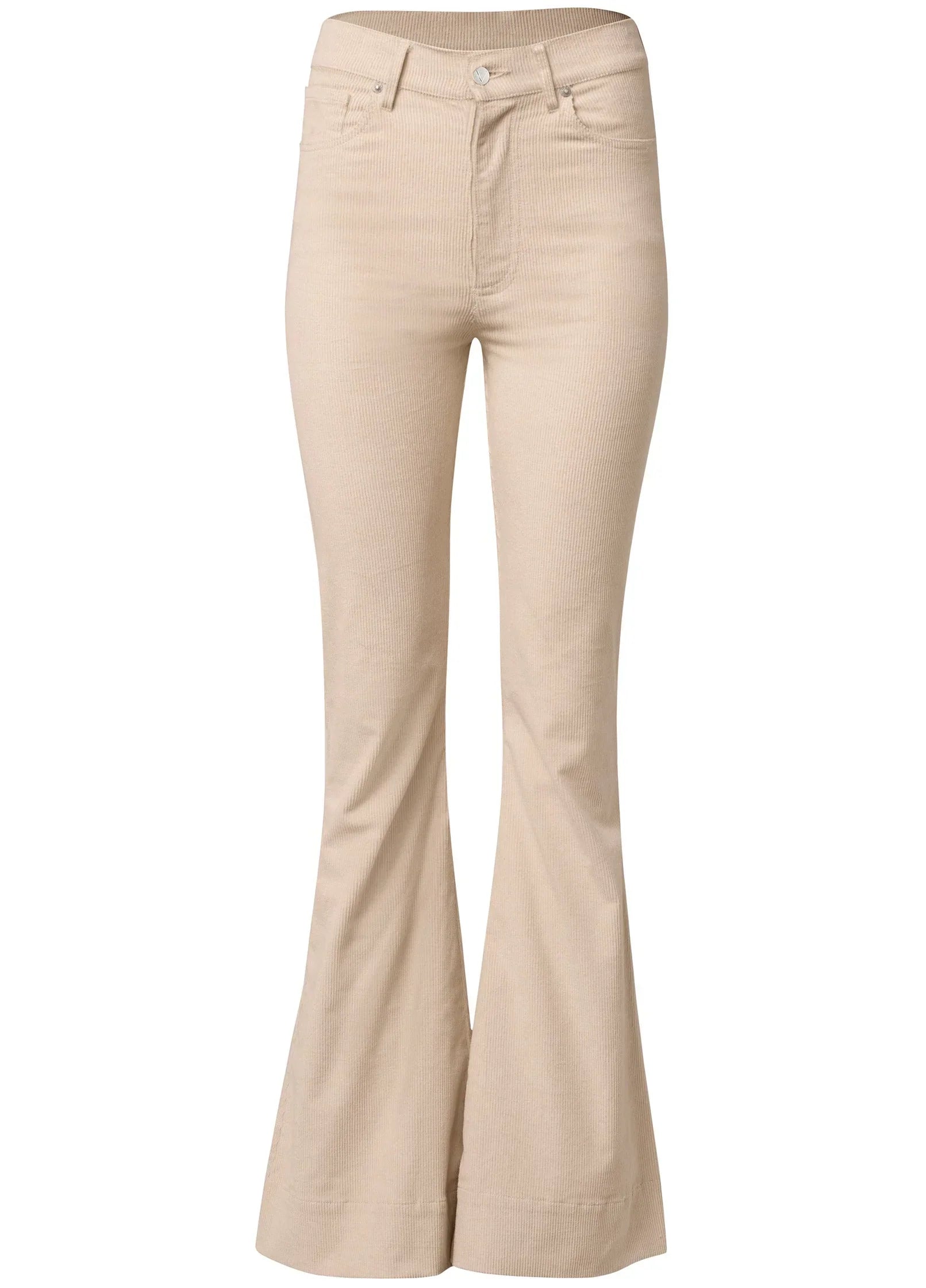 Corduroy Flared Pants Cream