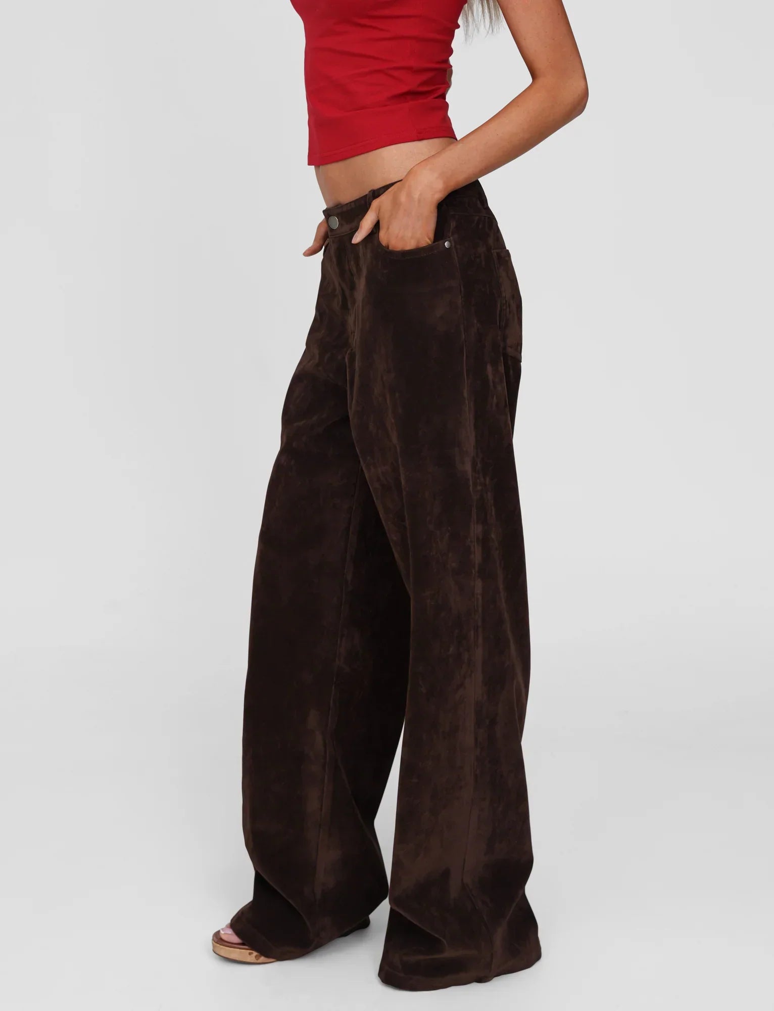 CAMELLIA PANT CHOCOLATE SUEDE