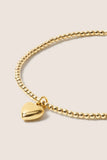 Classic Gold 2mm Bracelet w Heart