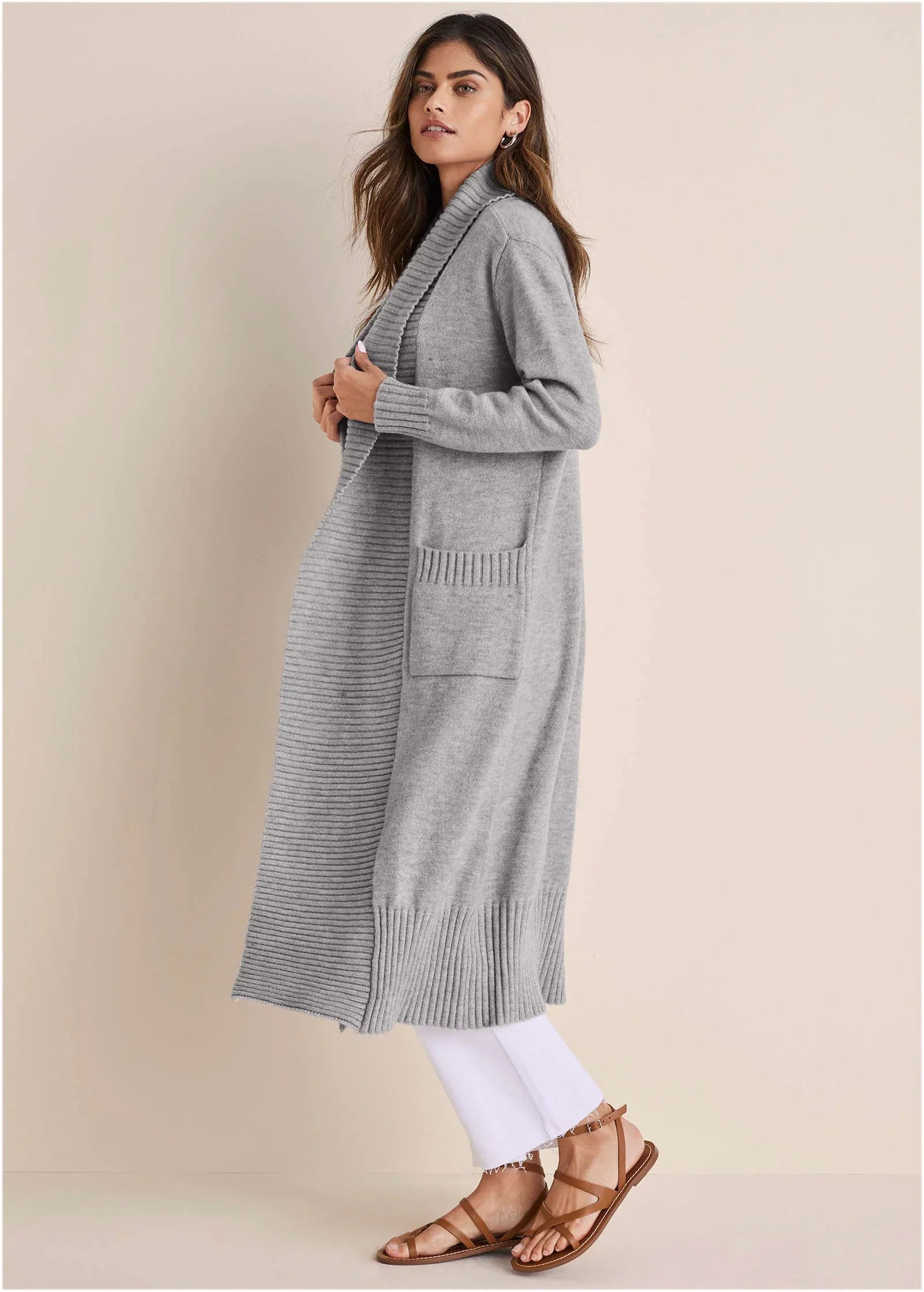 Cardigan Duster Medium Heather Grey