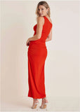 High Slit Maxi Dress Goji Berry