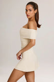 Modal Asymmetric A Line Mini Dress in Ivory