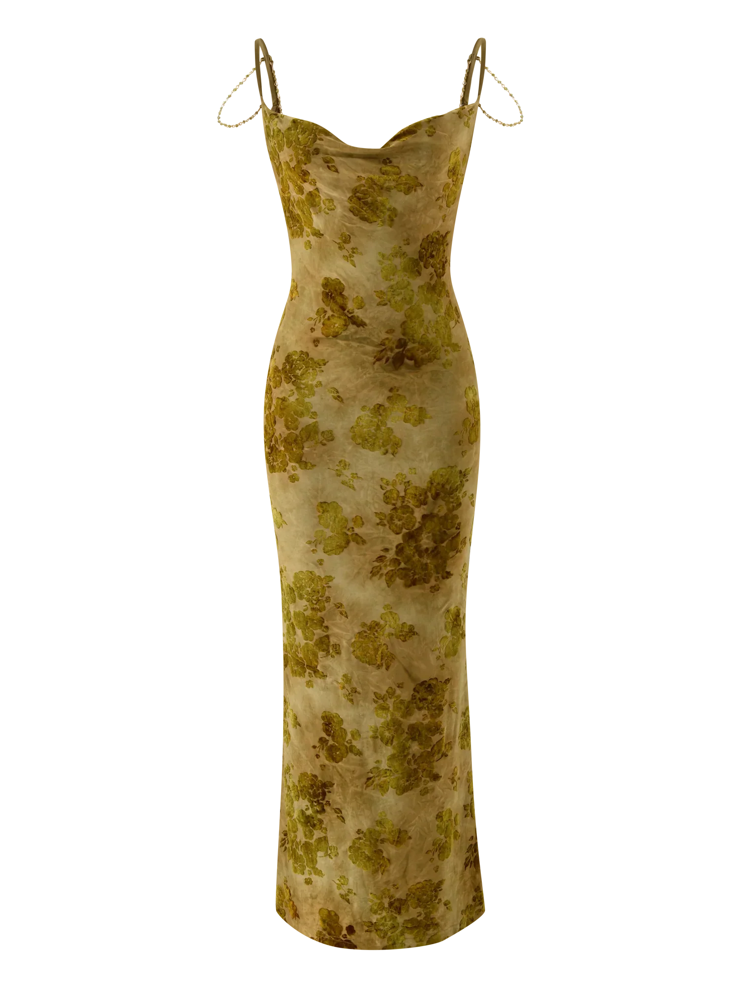 SPARROW MAXI DRESS GREEN BURNOUT