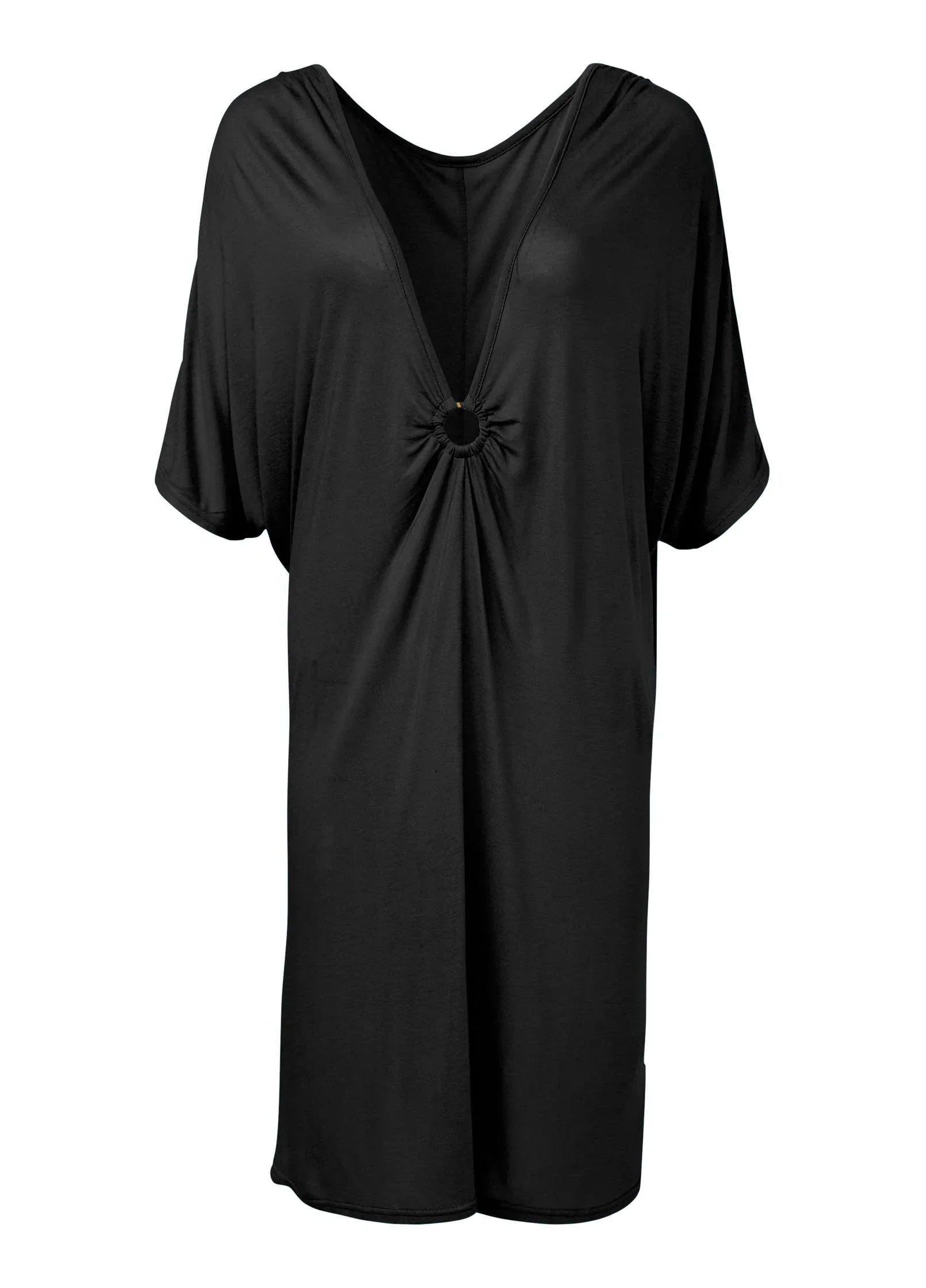 Ring Front Dolman Cover Up Black Beauty