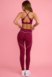 Soft Active Mid Rise Leggings in Cherry