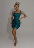 Your Temptation Glitter Mini Dress Teal
