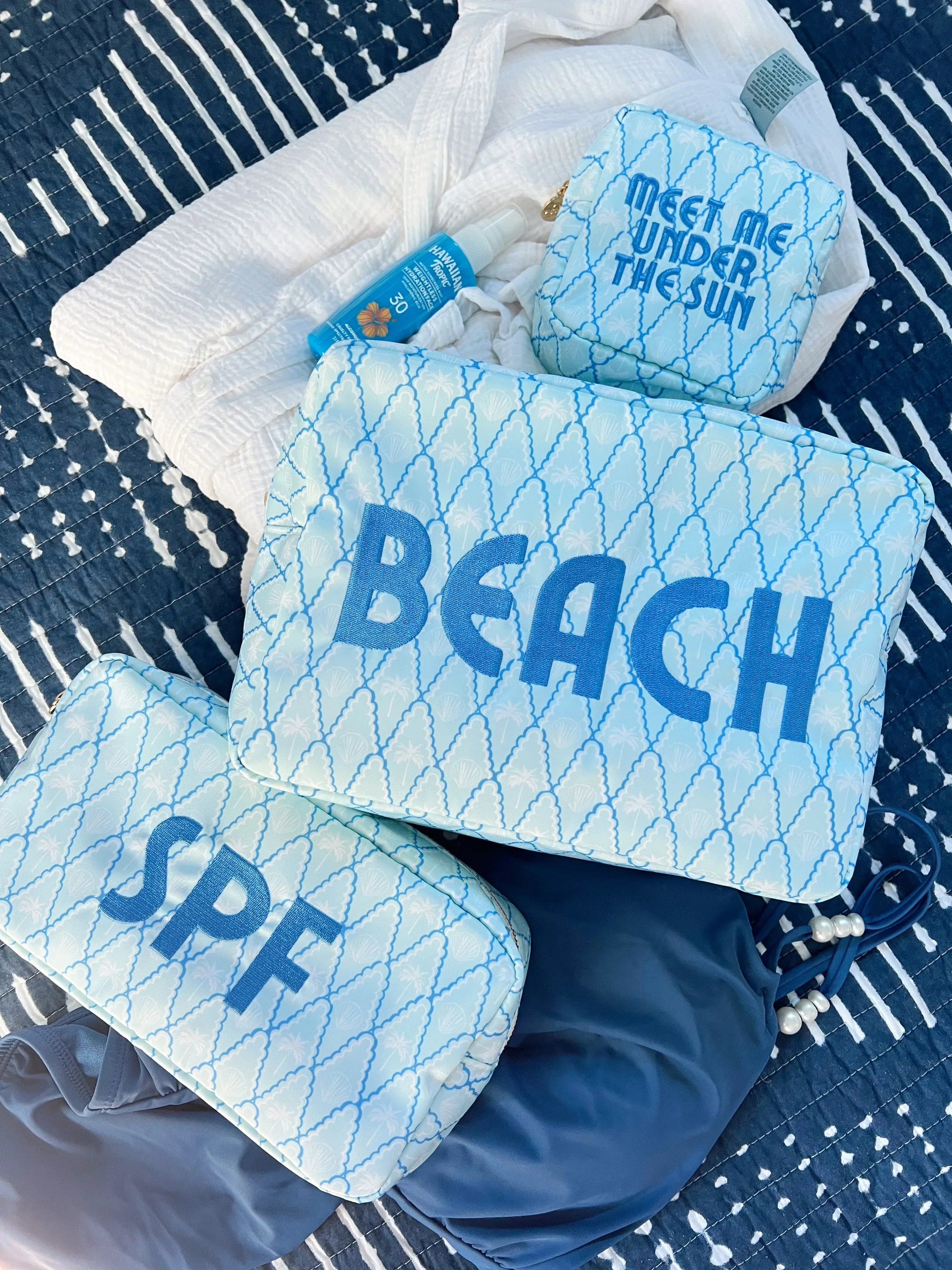 KenzKustomz Blue Palms Large Bag SPF