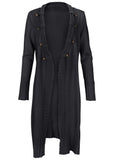 Button Detail Duster Jet Black