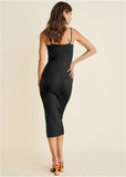Strappy Midi Dress Jet Black