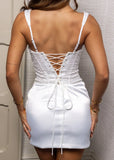Treasure Me Embellished Mini Dress White