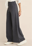 Diana Wide Leg Pants Heather Grey Cream