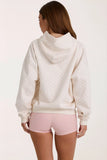 Oversized Applique Hoodie in Ivory Polka Dot