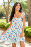 Its My Day Blue Seashell Smocked Top Mini Dress