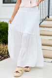 Giselle White Smocked Waist Maxi Skirt