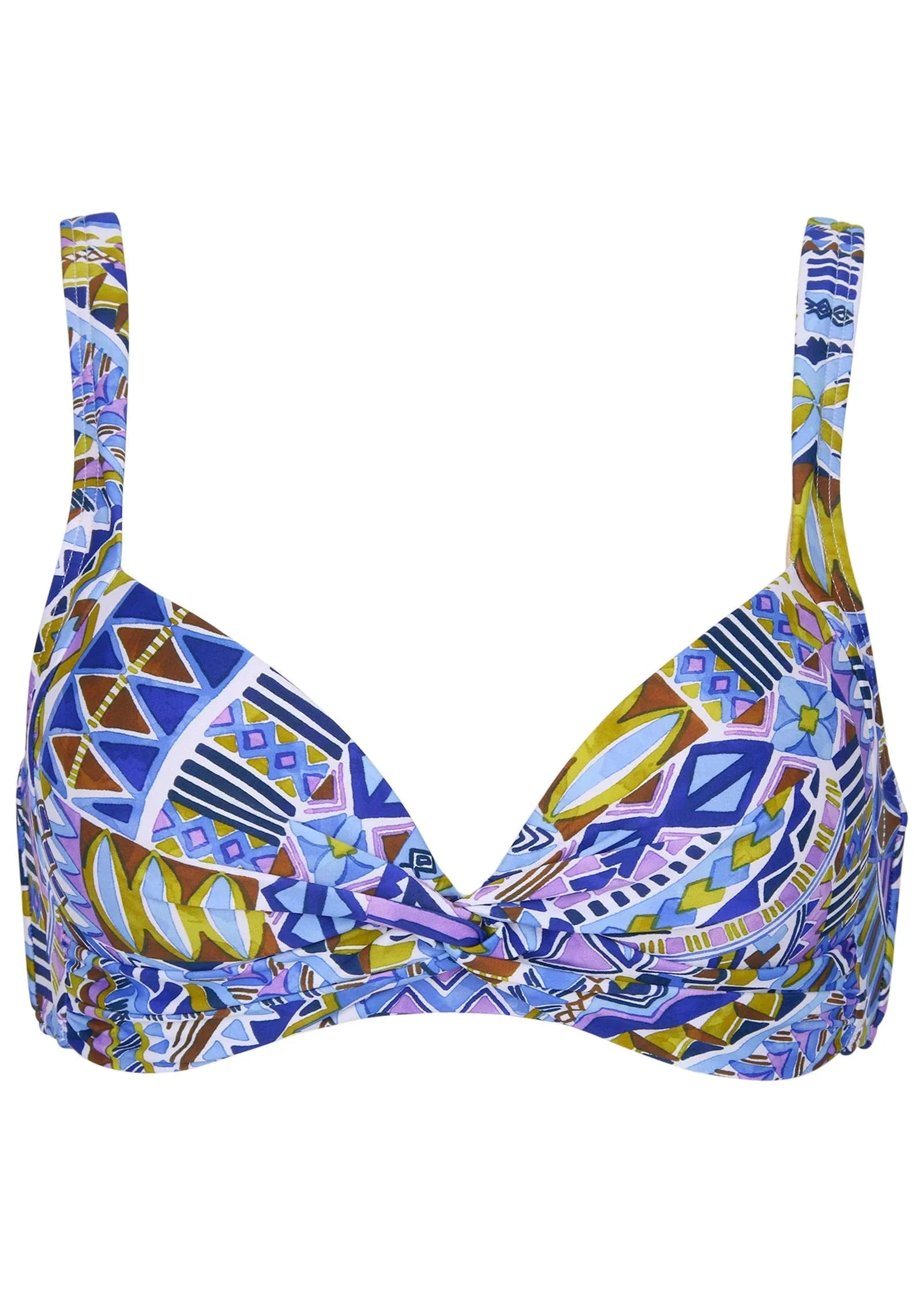 St Lucia Twist Bikini Top Aztec Patchwork
