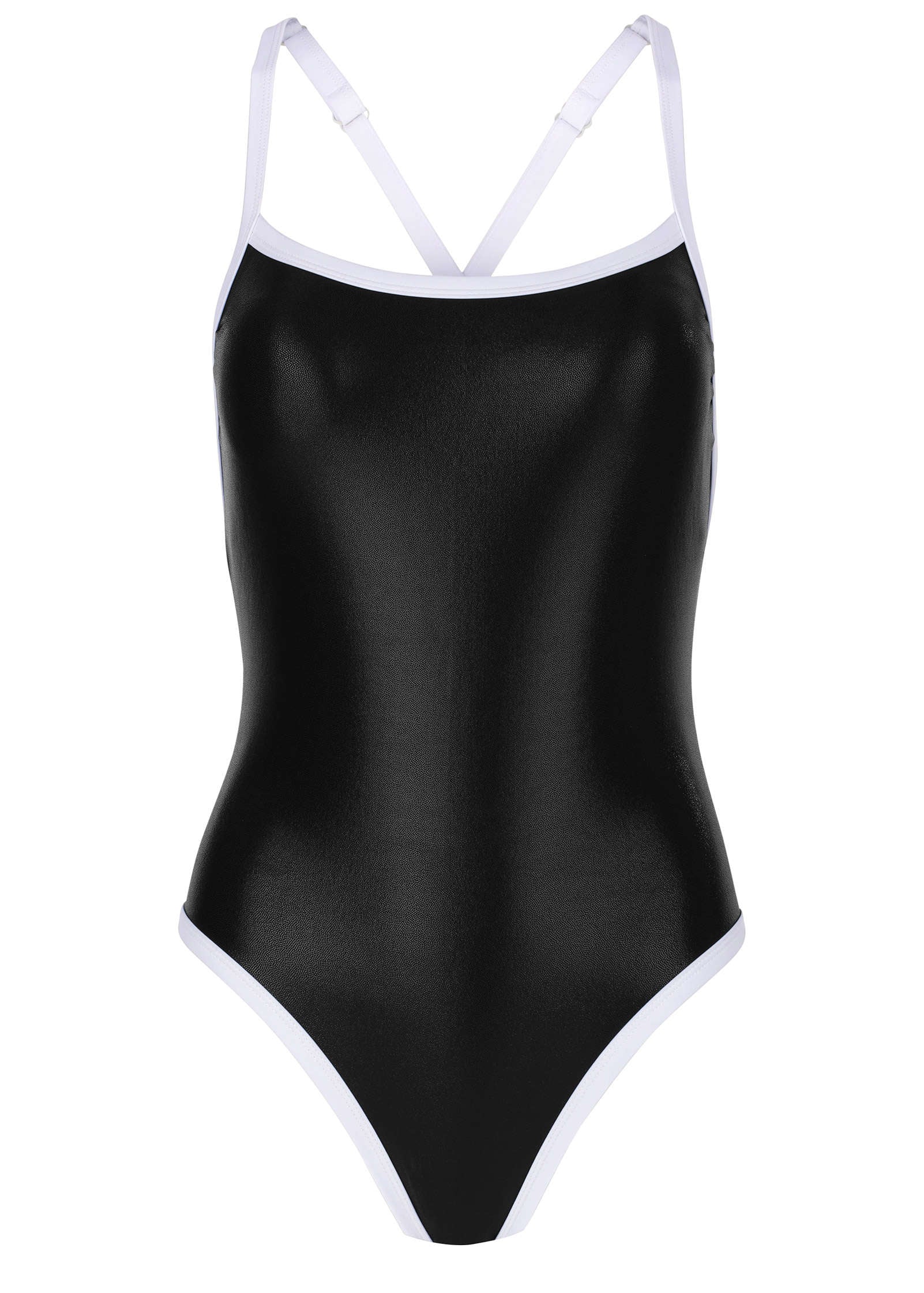 Liquid Leather One Piece Black White