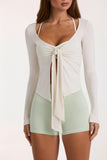 ButterCloud Tie Front Top in Coconut