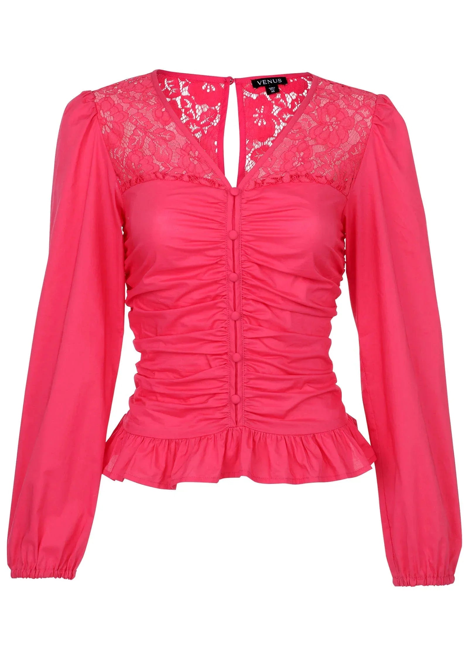 Lacquared Lace Long Sleeve Azalea